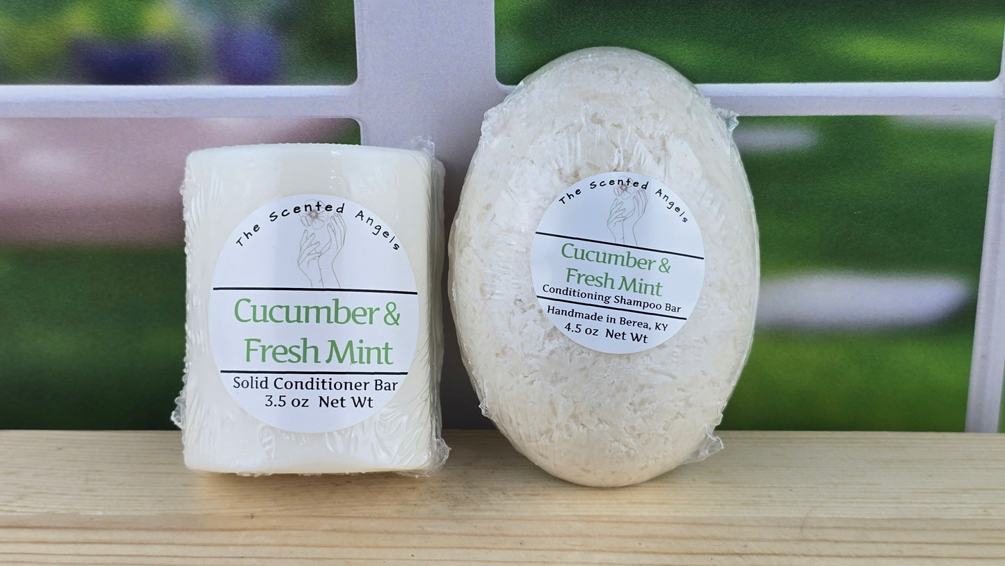 Conditioning Shampoo and Conditioner Bar Cucumber & Fresh Mint