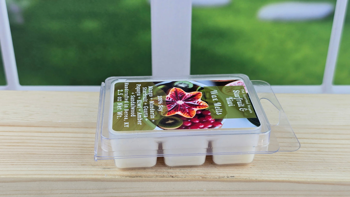 Starfruit & Kiwi -- 100% Soy Wax Melts - 2.5 oz - 6 cubes