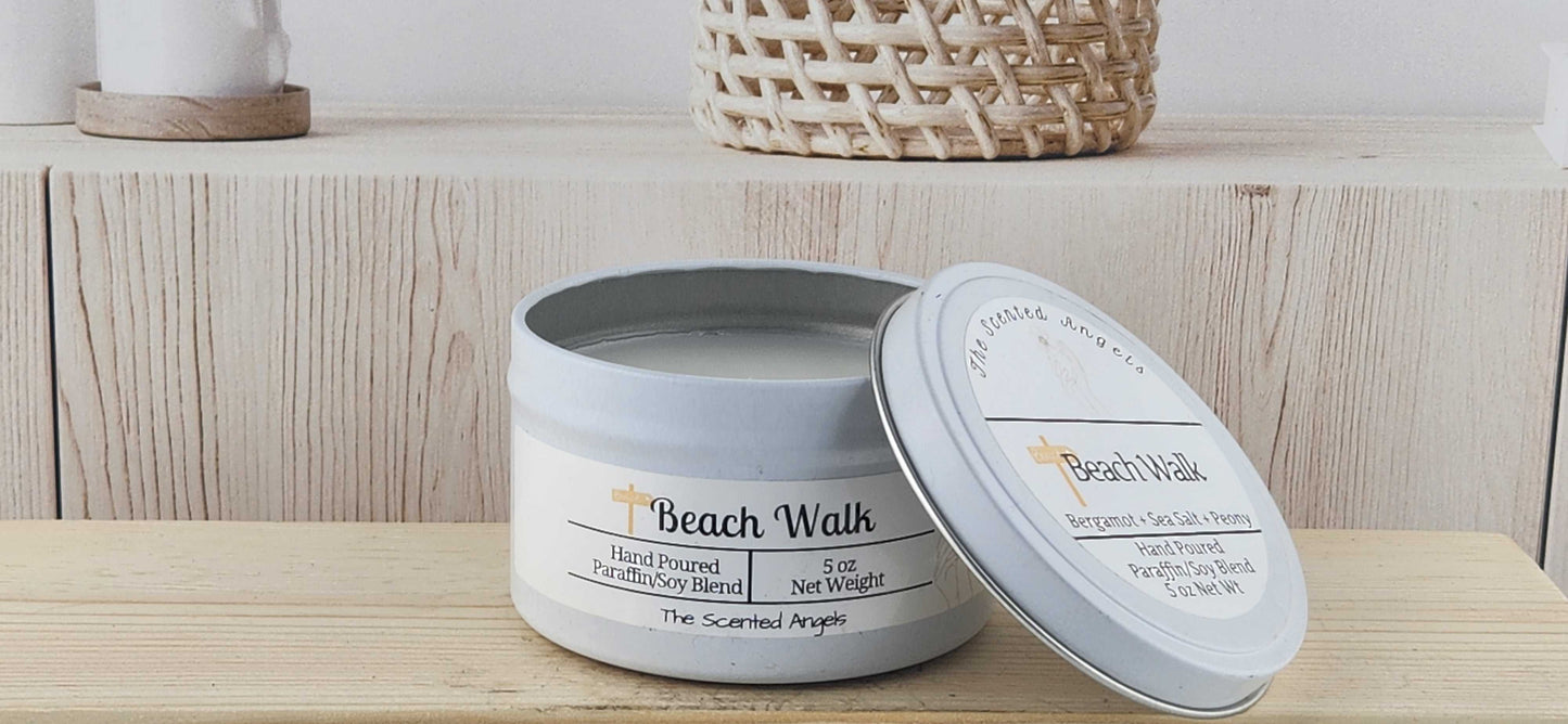 Beach Walk Scented Paraffin/Soy Wax Candle - White The Scented Angels Soy/Paraffin Candles