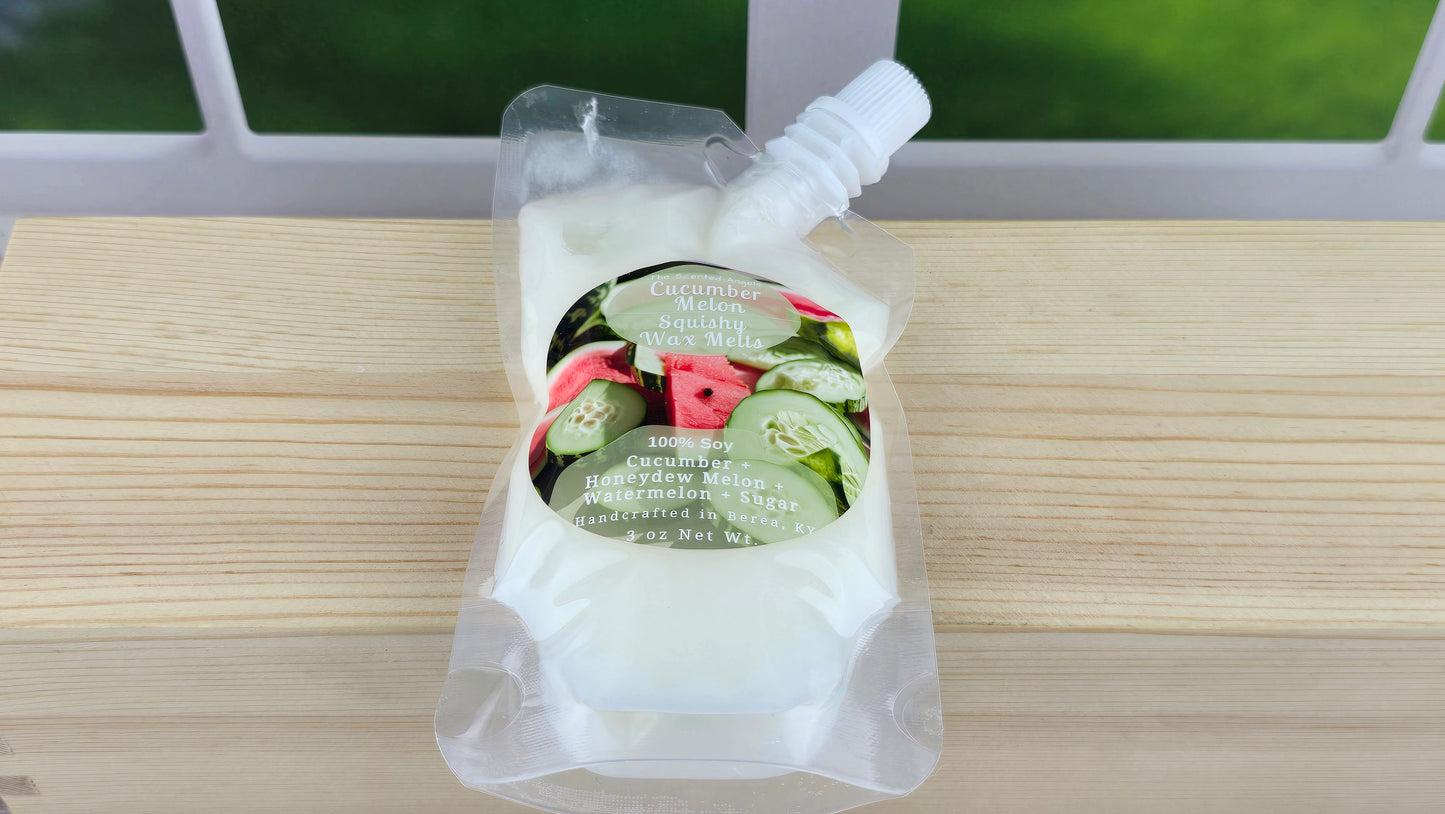 wax melt squeeze pouch laying flat
