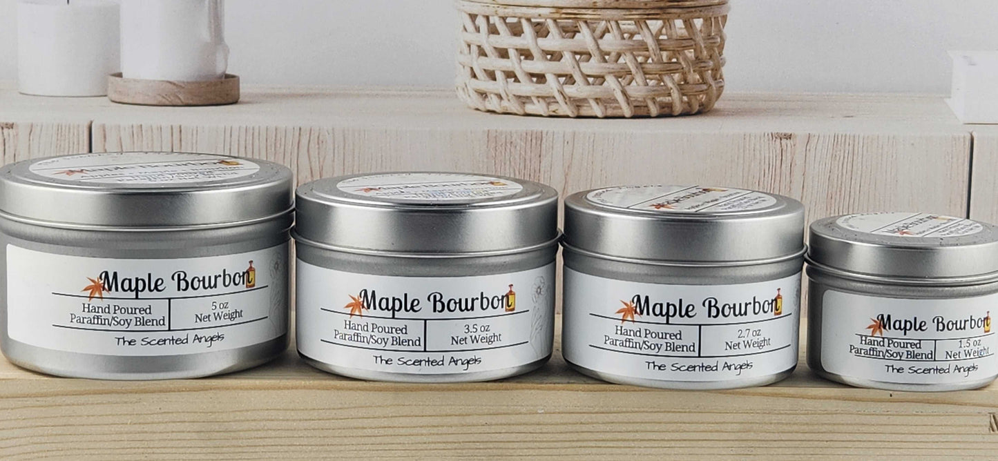 Maple Bourbon Scented Paraffin/Soy Wax Candle - Silver The Scented Angels Soy/paraffin Candles