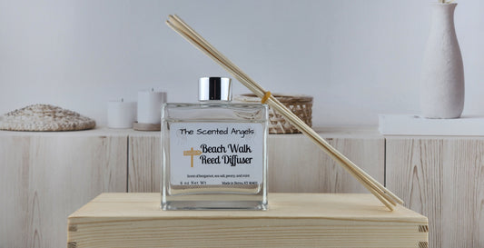 Beach Walk Scented Reed Diffuser - Comes with 6 reeds - Modern Glass Bottle