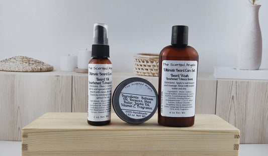 Beard Kit for Men:  Beard Wash, Beard Oil, and Beard Balm Kit