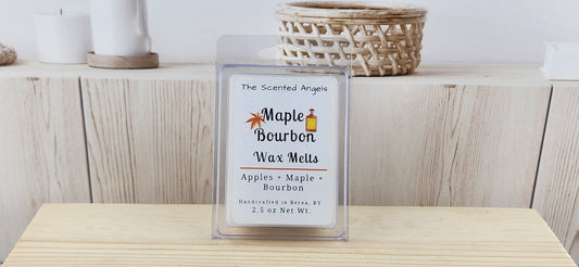 Maple Bourbon wax melts, wax cubes, wax tarts - 2.5 oz clamshell