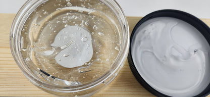 Inside the wet portions jar, showing the aloe vera gel mixture