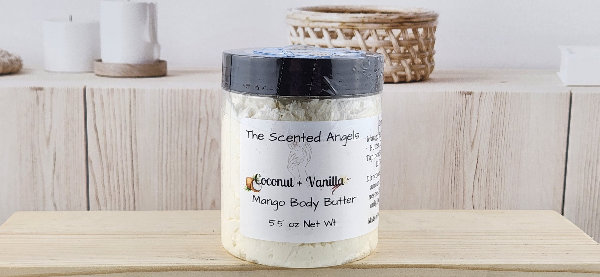 Whipped Body Butter - Coconut Vanilla Body Butter - 5.5 oz front label