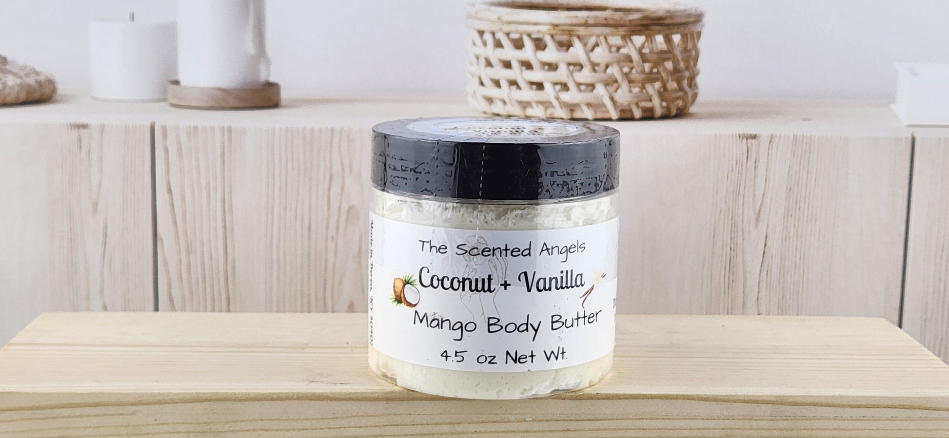 Whipped Body Butter - Coconut Vanilla Body Butter - 4.5 oz front label