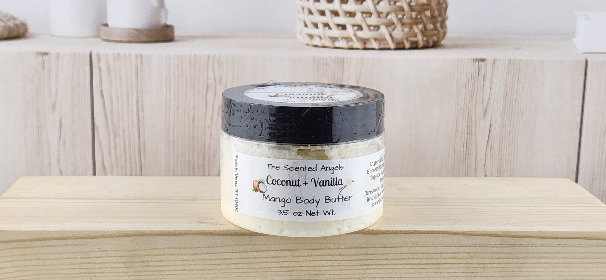 Whipped Body Butter - Coconut Vanilla Body Butter - 3.5 oz front label