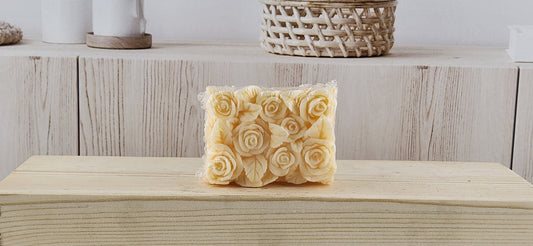 Rose petal shaped bar soap - citrus scented front view