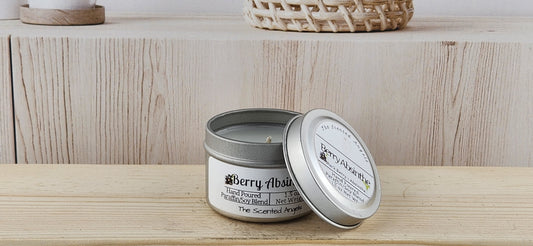 Berry Absinthe Scented Paraffin/Soy Wax Candle - Silver