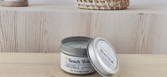 Beach Walk Scented Paraffin/Soy Wax Candle - Silver