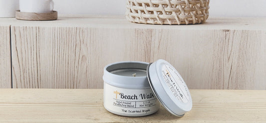 Beach Walk Scented Paraffin/Soy Wax Candle - White