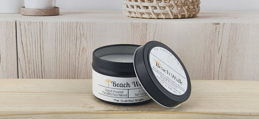 Beach Walk Scented Paraffin/Soy Wax Candle - Black