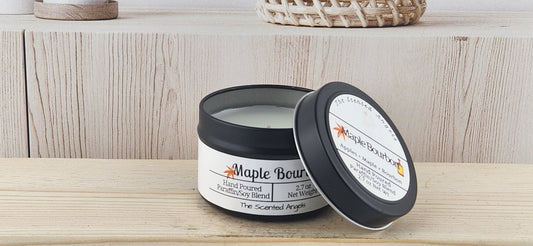 Maple Bourbon para/soy strong scented candles - 2.7 oz lid off