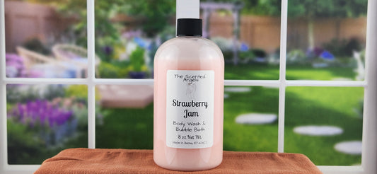 Strawberry Jam Bubble Bath and Body Wash front label