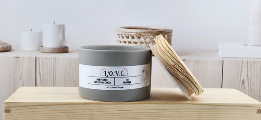 Love Spell Scented Soy Wax Candle - lid off front label