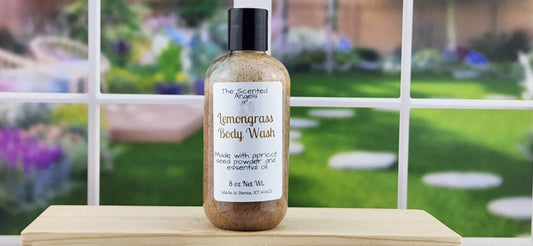 Lemongrass Body Wash for Men - front label window background