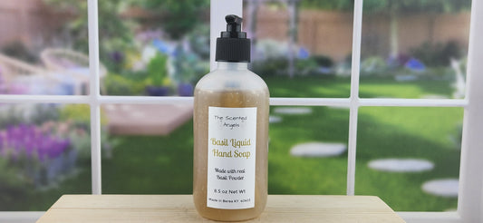 Basil Liquid Hand Soap - front label