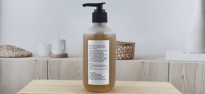 Basil Liquid Exfoliating Hand Soap - spa background back label