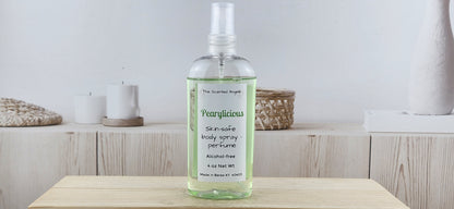 Pearylicious Body Spritz/Spray for Women - front label spa background