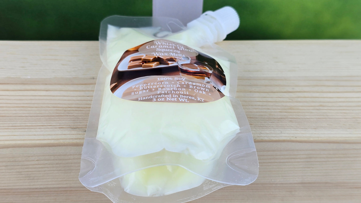 Whiskey Caramel Glow -- 100% Soy Squeezy Wax Melts - 3 oz