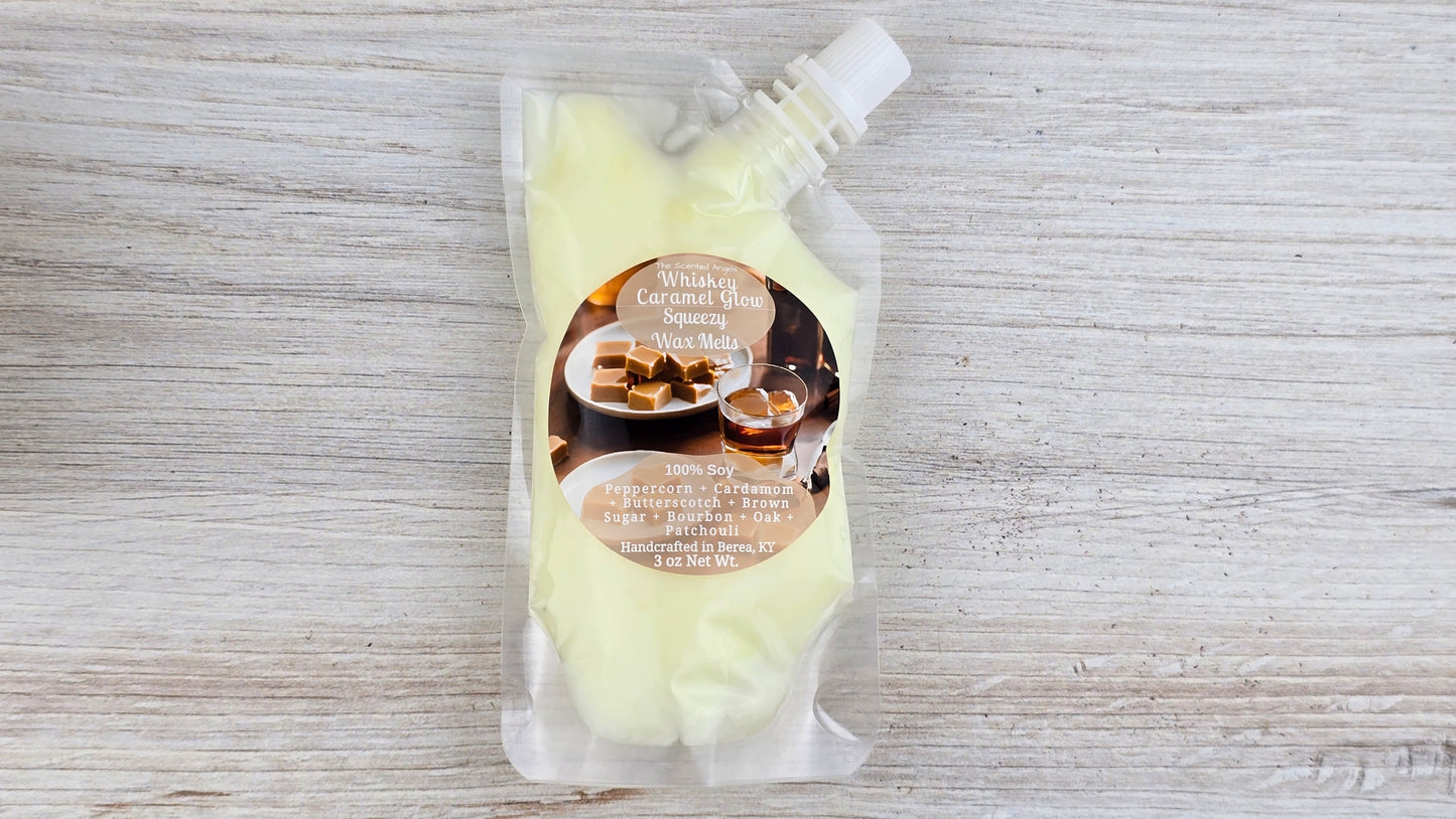 Whiskey Caramel Glow -- 100% Soy Squeezy Wax Melts - 3 oz