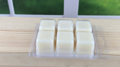 back of wax melt on wooden surface