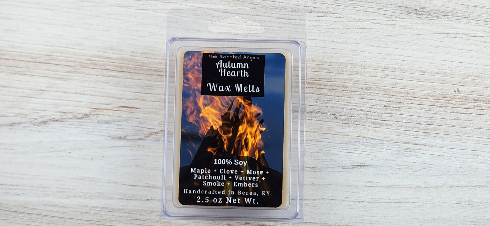 earthy wax melt front view flat lay