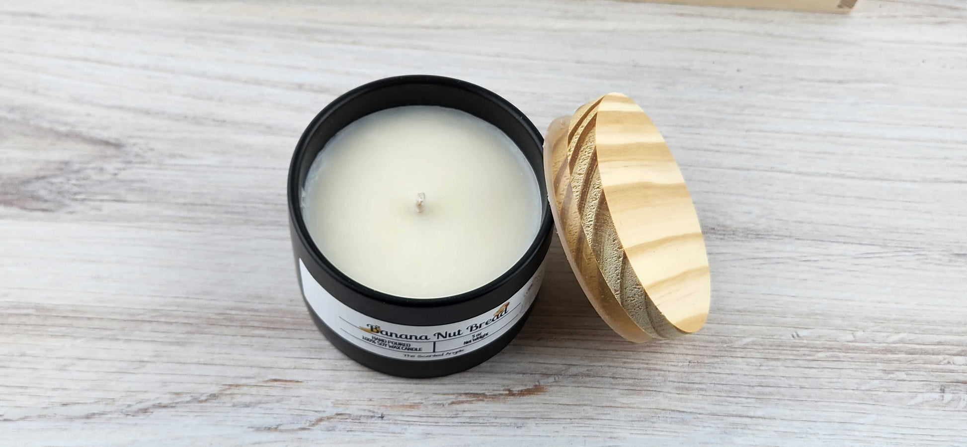 Banana Nut Bread 100% Soy Wax Candle - Black Cement The Scented Angels Soy Candles