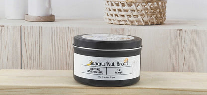 Banana Nut Bread 100% Soy Wax Candle - Black The Scented Angels Soy Candles