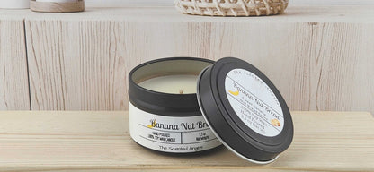 Banana Nut Bread 100% Soy Wax Candle - Black The Scented Angels Soy Candles