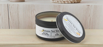 Banana Nut Bread 100% Soy Wax Candle - Black The Scented Angels Soy Candles