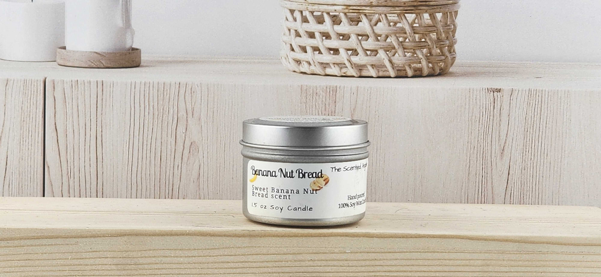 Banana Nut Bread 100% Soy Wax Candle - Silver The Scented Angels Soy Candles