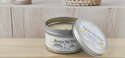 Banana Nut Bread 100% Soy Wax Candle - Silver The Scented Angels Soy Candles