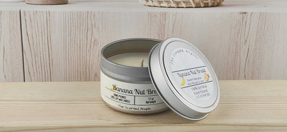 Banana Nut Bread 100% Soy Wax Candle - Silver The Scented Angels Soy Candles