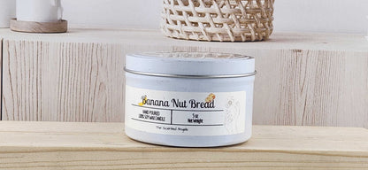 Banana Nut Bread 100% Soy Wax Candle - White The Scented Angels Soy Candles