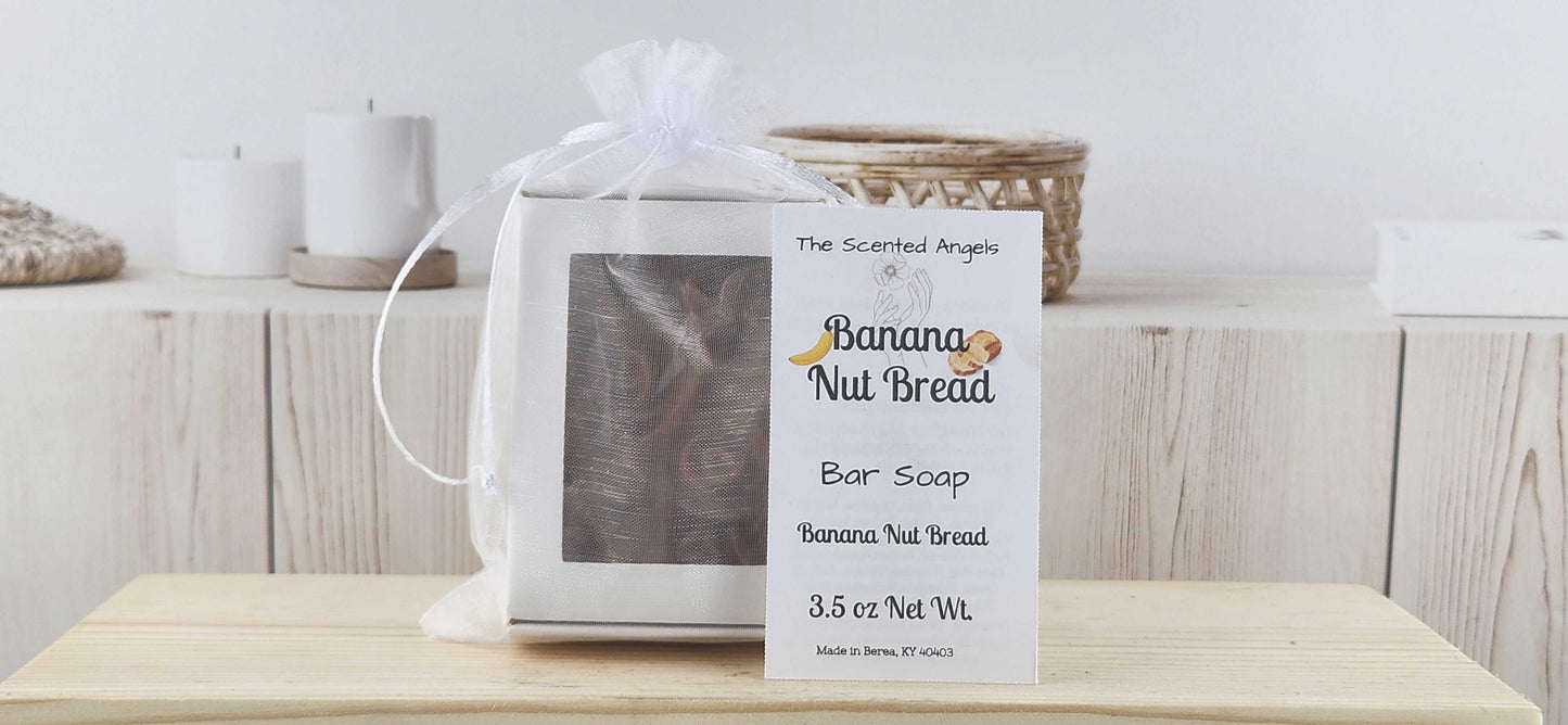 Banana Nut Bread Rose Flower Bar Soap - READ DESCRIPTION The Scented Angels Bar Soap