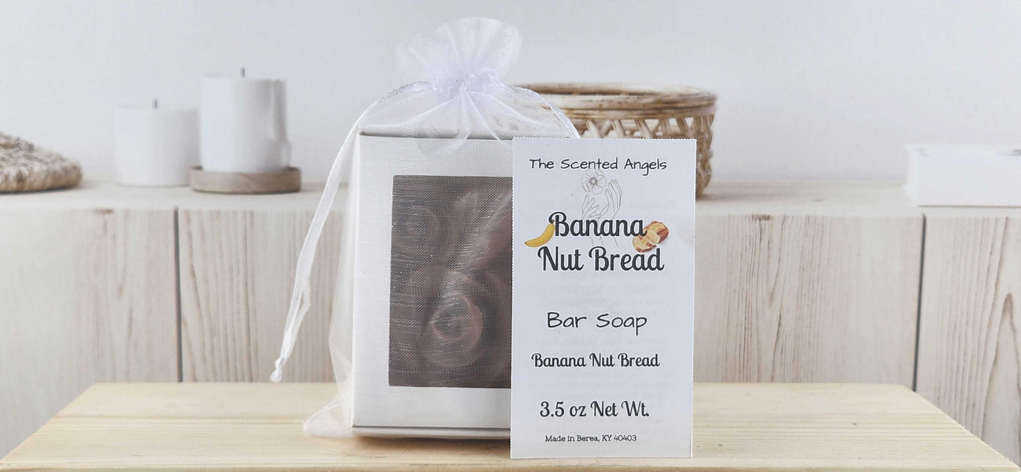 Banana Nut Bread Rose Flower Bar Soap - READ DESCRIPTION The Scented Angels Bar Soap