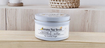 Banana Nut Bread Scented Paraffin/Soy Candle - White The Scented Angels Soy/paraffin Candles