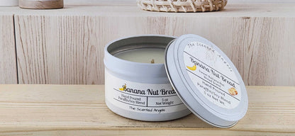 Banana Nut Bread Scented Paraffin/Soy Candle - White The Scented Angels Soy/paraffin Candles