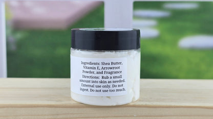 Banana Berry Swirl Whipped Shea Body Butter 1.5 oz back label
