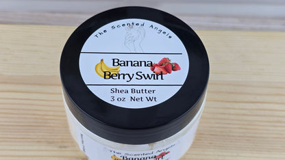 Banana Berry Swirl Whipped Shea Body Butter 3 oz top label