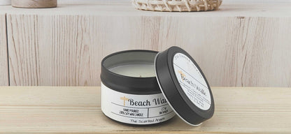 Beach Walk Scented 100% Soy Wax Candle - Black The Scented Angels Soy Candles