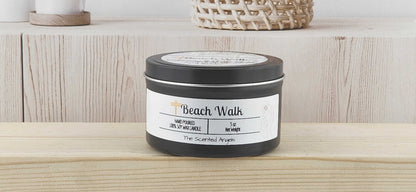 Beach Walk Scented 100% Soy Wax Candle - Black The Scented Angels Soy Candles