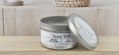 Beach Walk Scented 100% Soy Wax Candle - Silver The Scented Angels Soy Candles