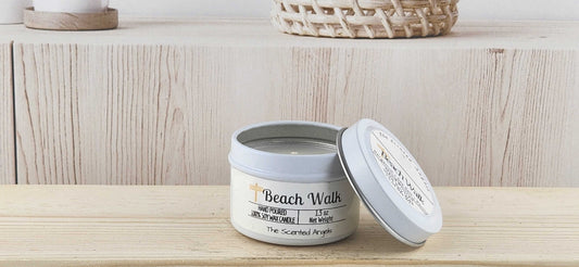 Beach Walk Scented 100% Soy Wax Candle - White The Scented Angels Soy Candles