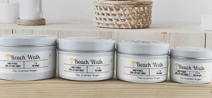 Beach Walk Scented 100% Soy Wax Candle - White The Scented Angels Soy Candles