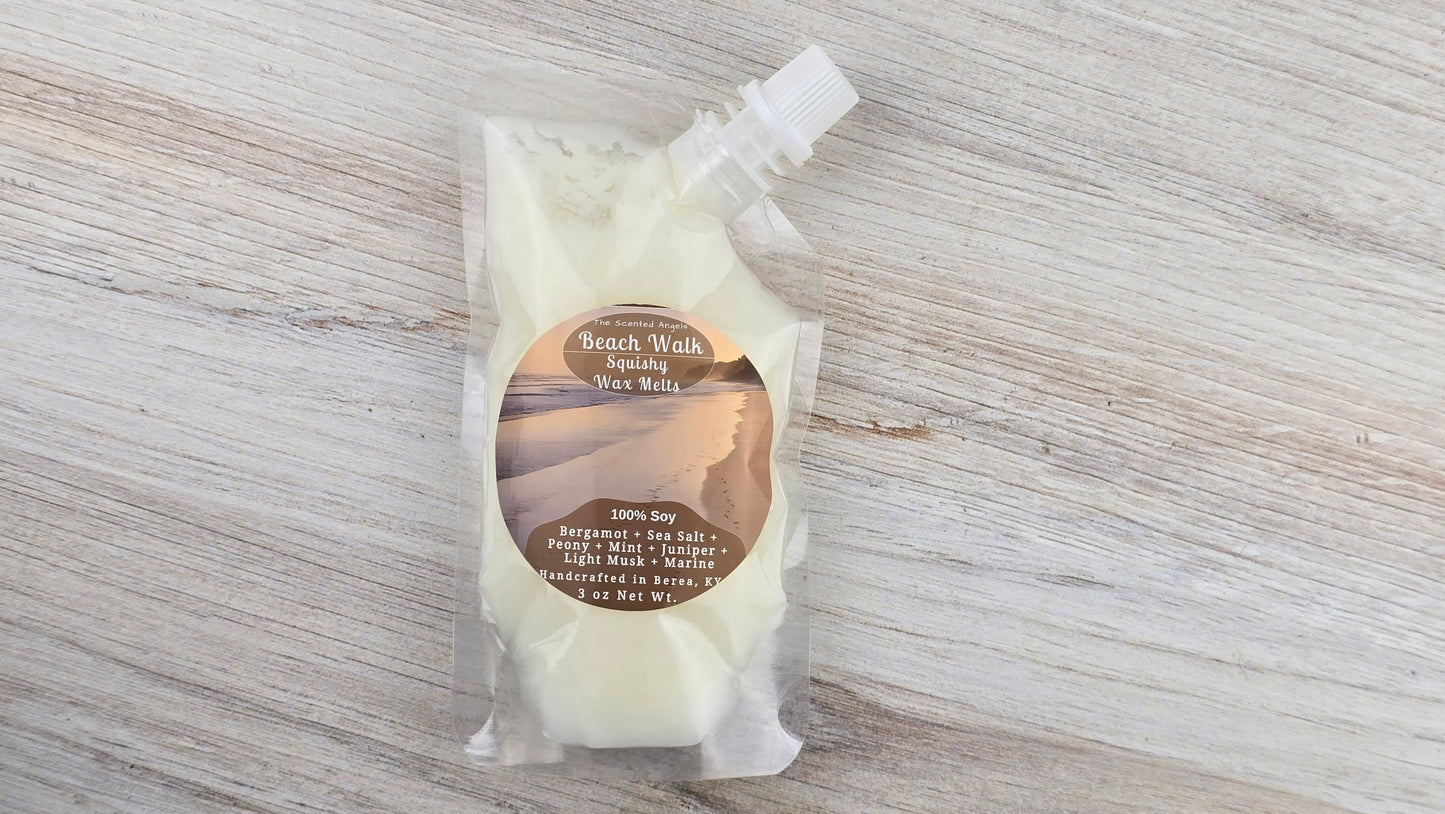 squeezable wax melt pouch laying flat
