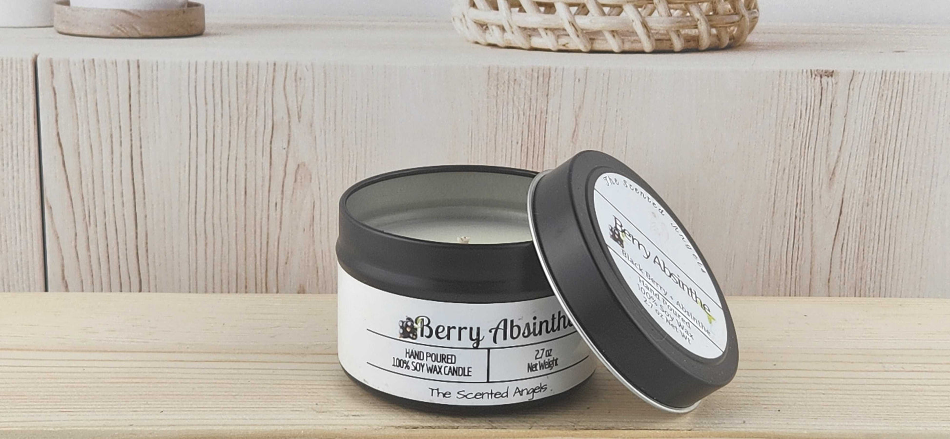 Berry Absinthe Scented 100% Soy Wax Candle - Black The Scented Angels Soy Candles
