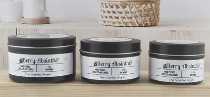 Berry Absinthe Scented 100% Soy Wax Candle - Black The Scented Angels Soy Candles